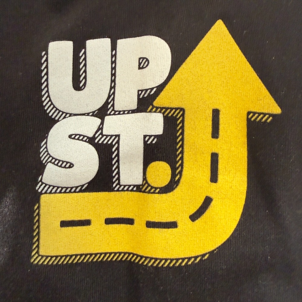 Up Street Christian Ministry Logo Hoodie Mens Large Black Gray Long Sleeve